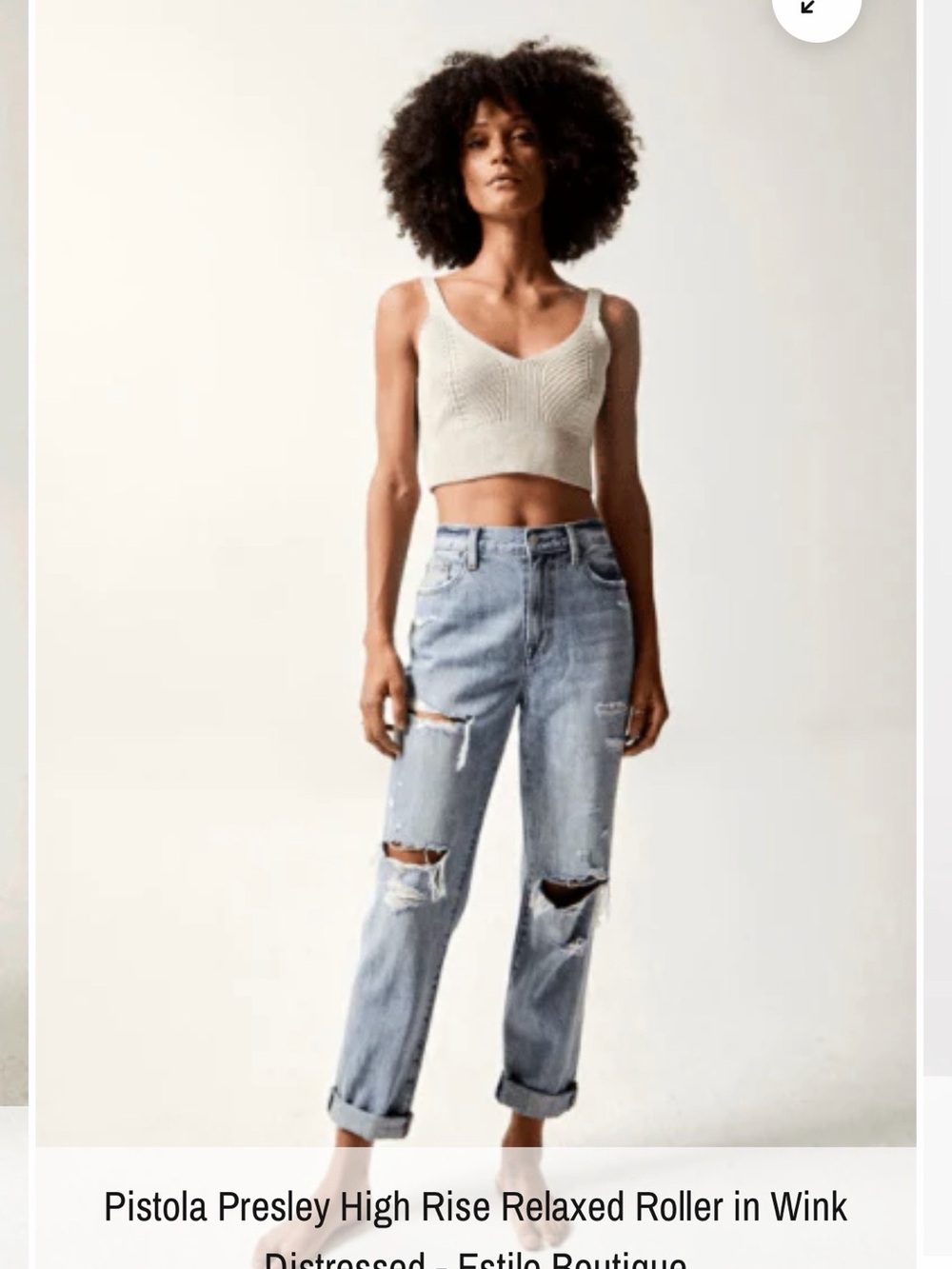 pistola Light Blue Distressed Boyfriend Jeans
